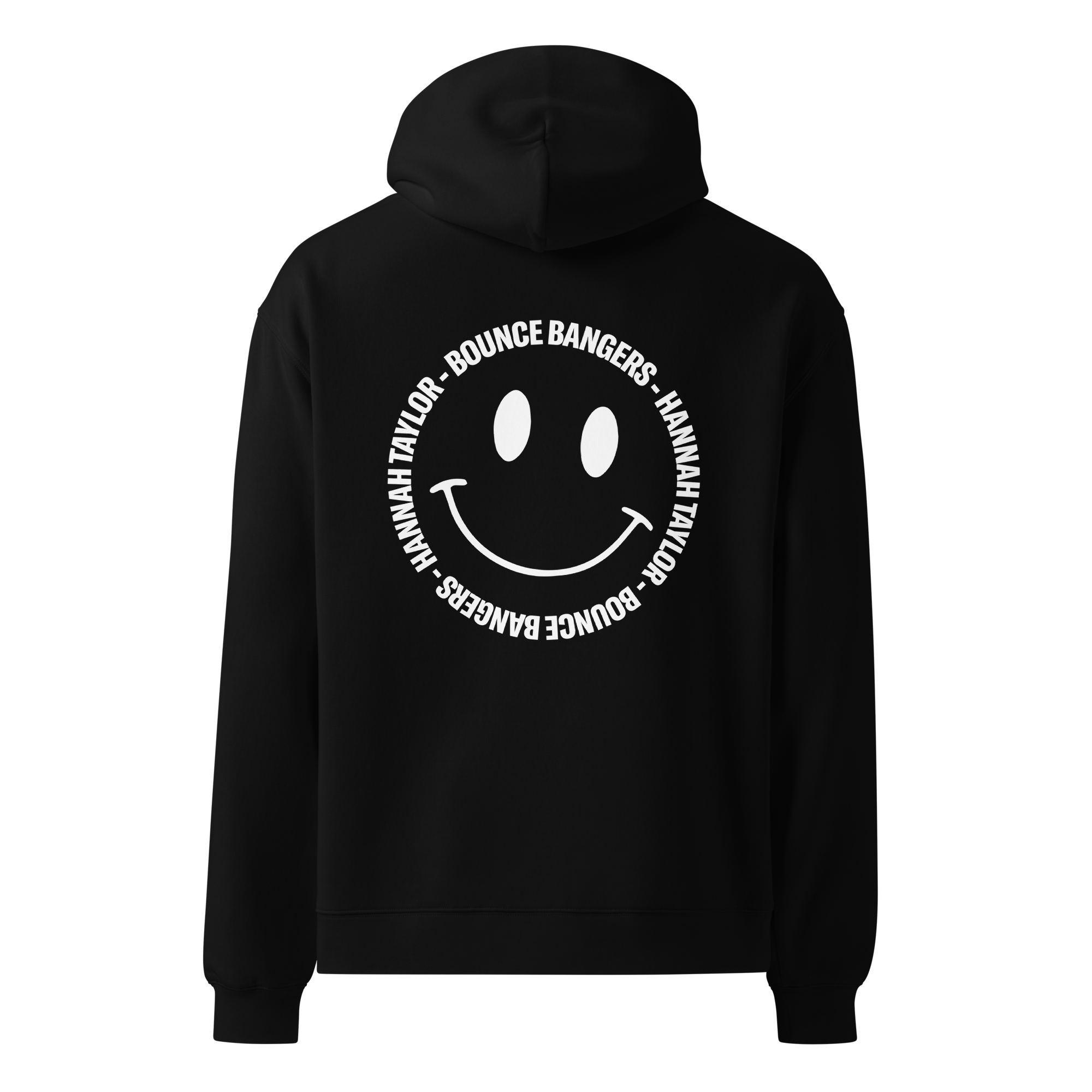 HANNAH TAYLOR - BOUNCE BANGERS - OVERSIZE BACKPRINT HOODIE - BLACK